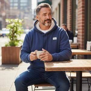 FALLS CREEK Men’s XXL Blue SHERPA LINED Hoodie Sweatshirt